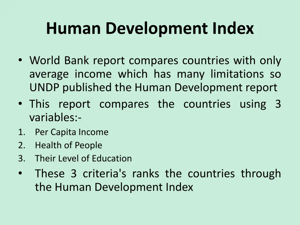 human development index