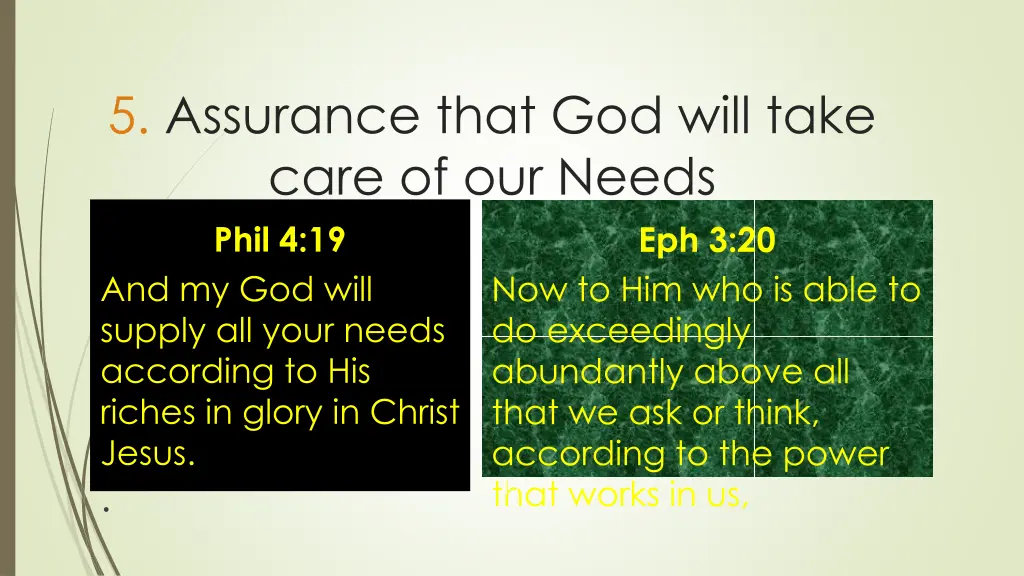 5 assurance that god will take care of our needs