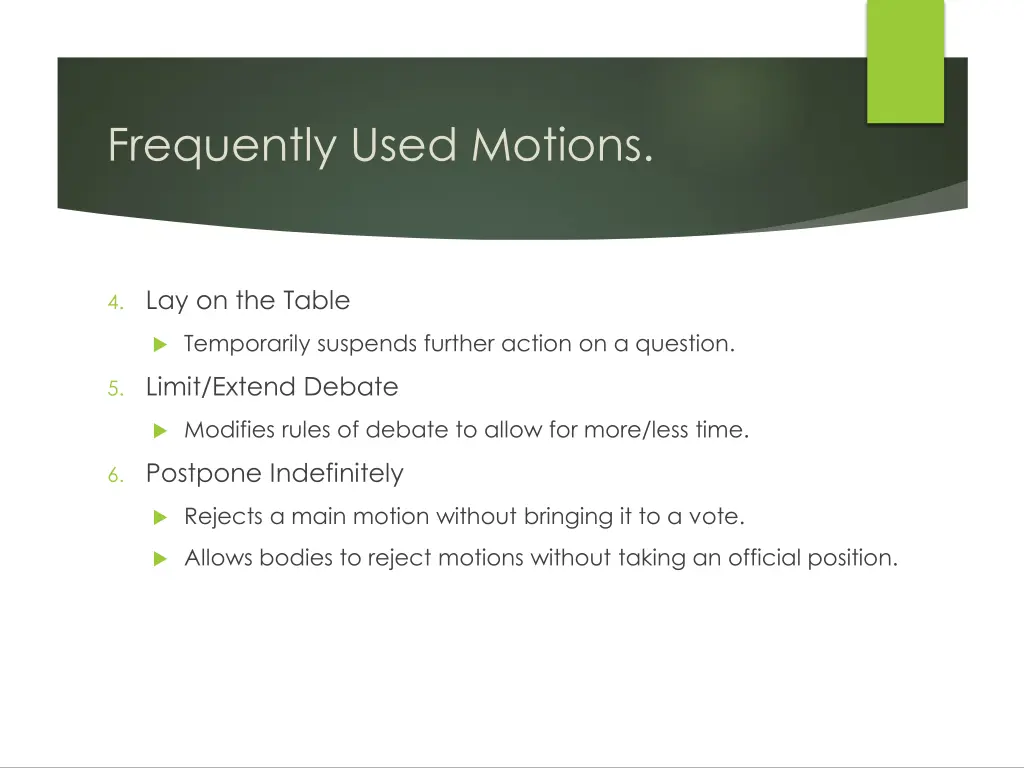 frequently used motions 1