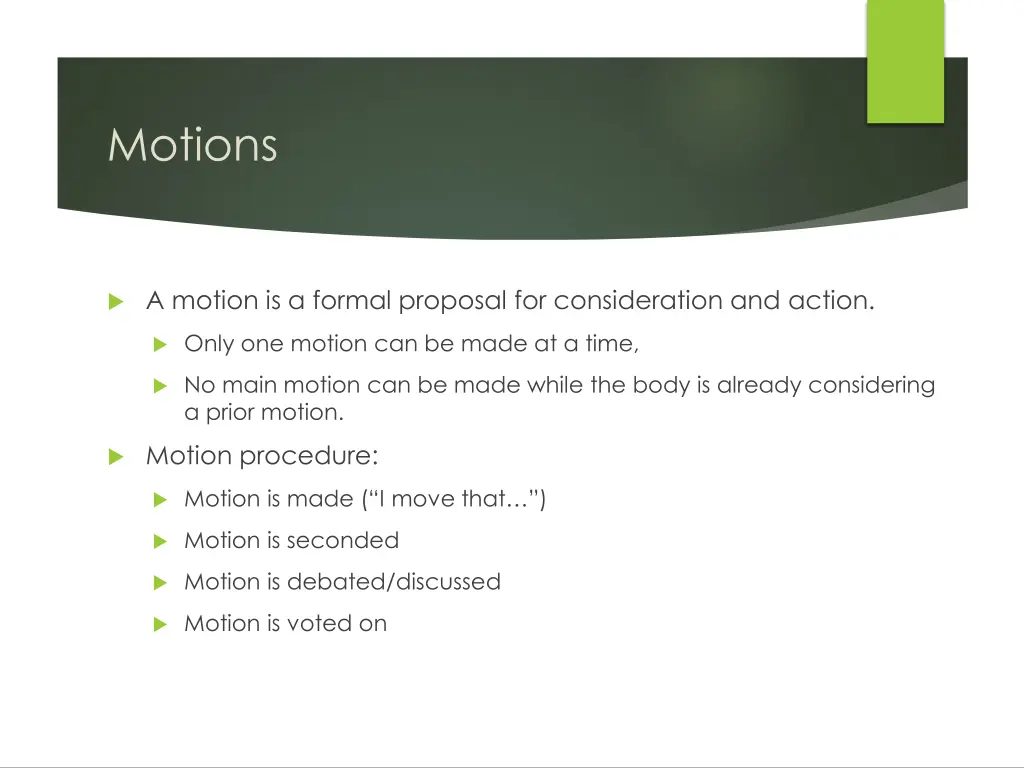 motions