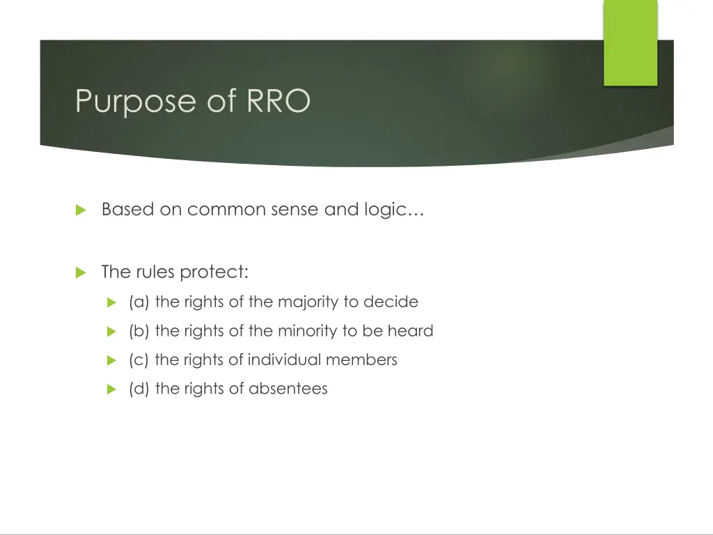 purpose of rro