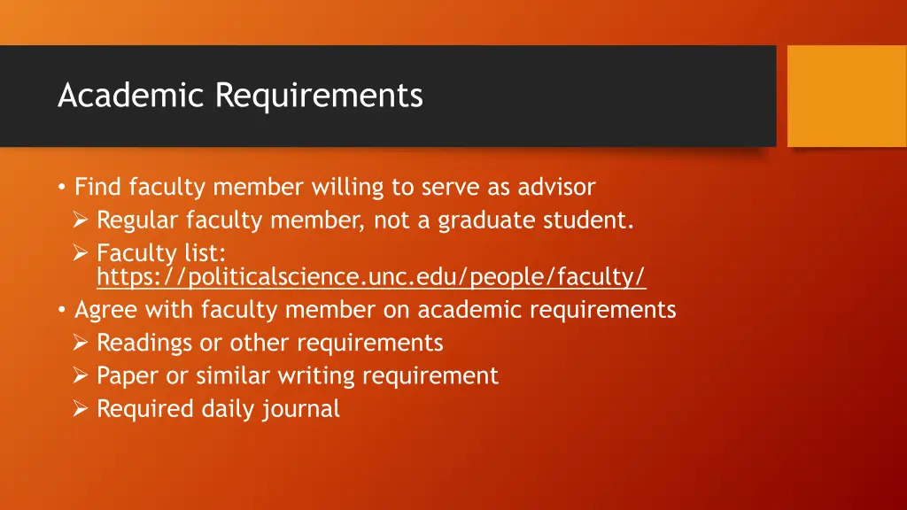 academic requirements