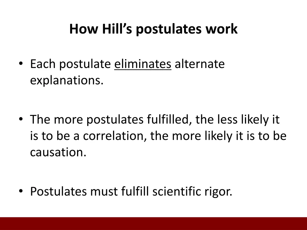 how hill s postulates work