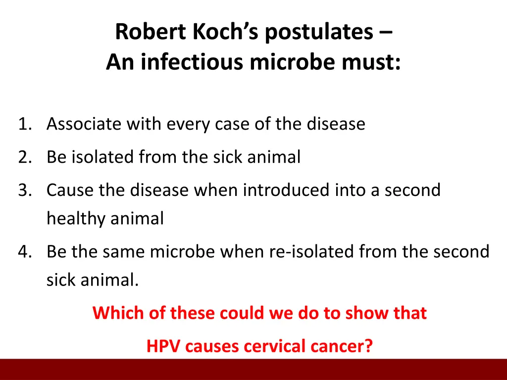 robert koch s postulates an infectious microbe