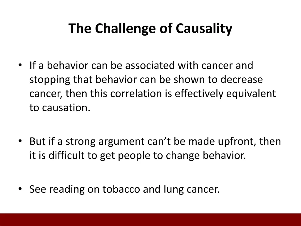 the challenge of causality