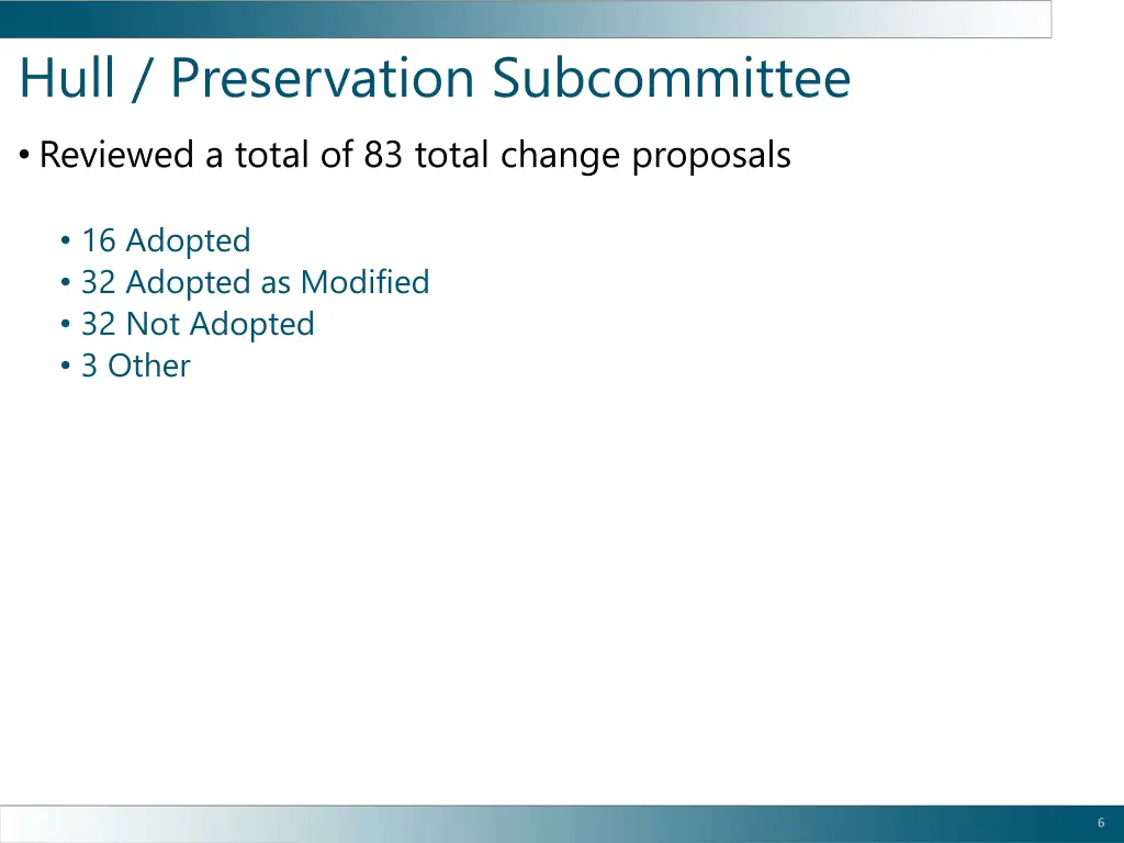 hull preservation subcommittee