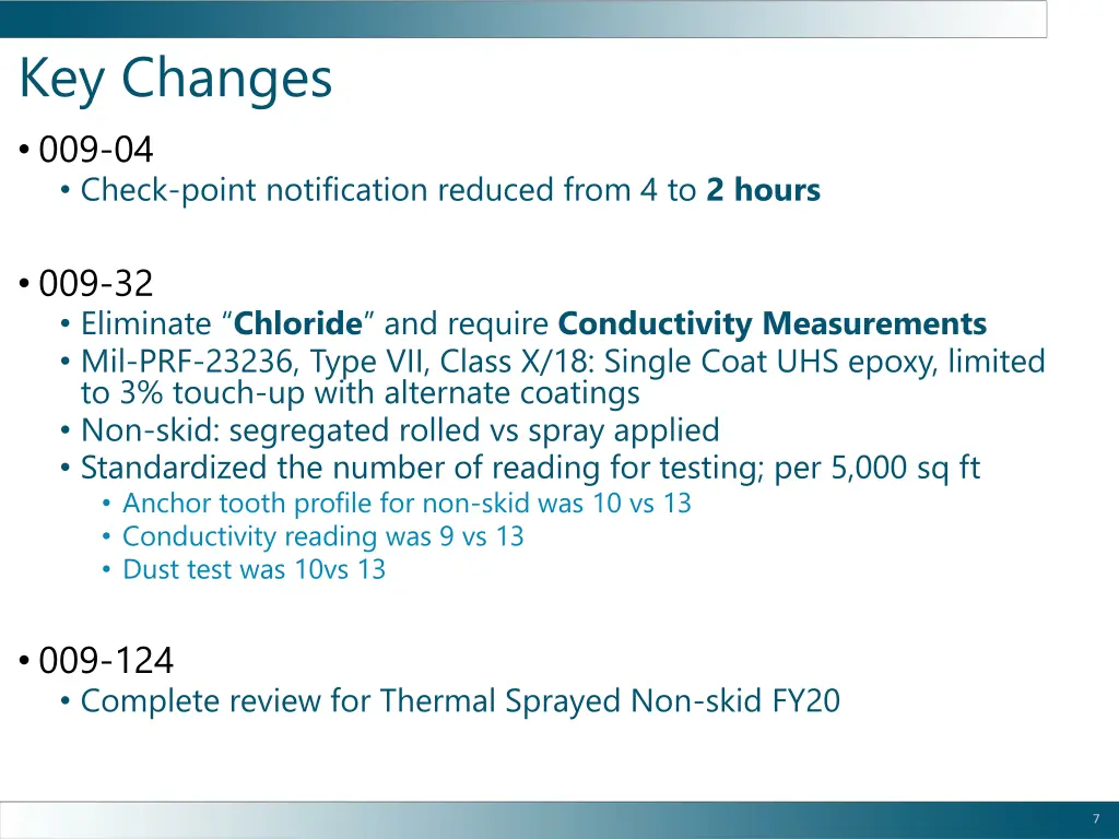 key changes