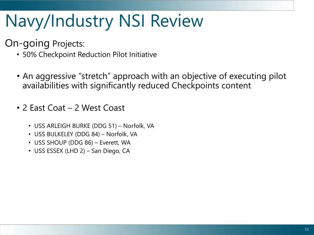 navy industry nsi review