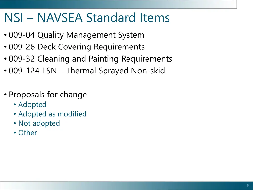 nsi navsea standard items