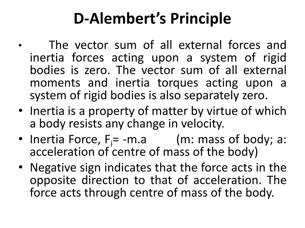 d alembert s principle