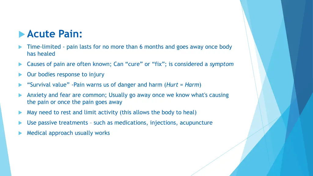 acute pain