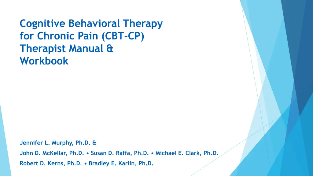 cognitive behavioral therapy for chronic pain 1