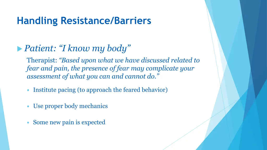 handling resistance barriers 1