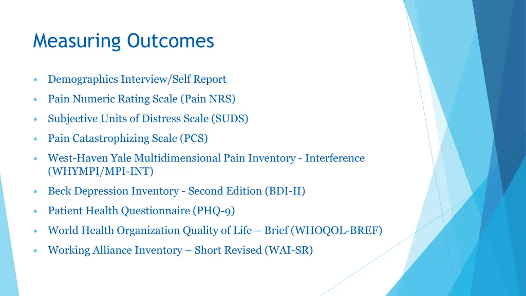 measuring outcomes