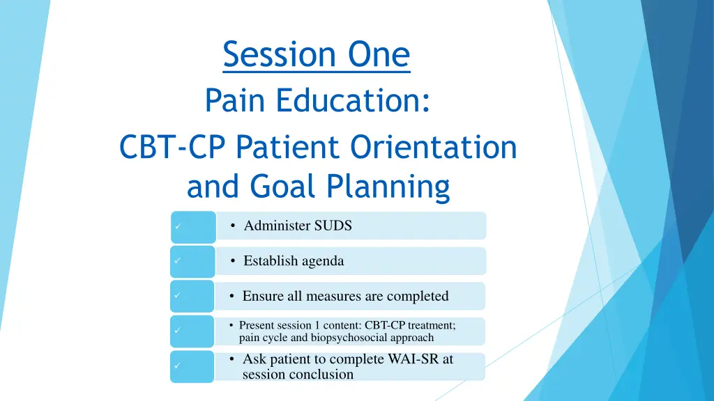 session one pain education cbt cp patient