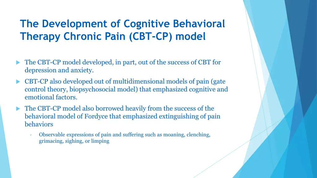 the development of cognitive behavioral therapy