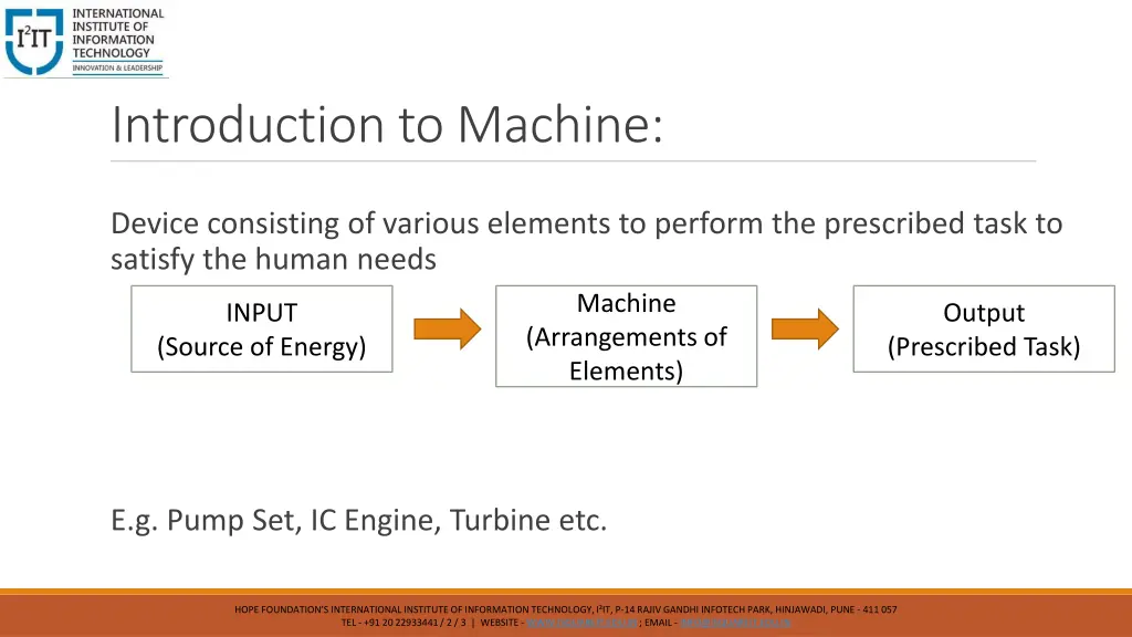 introduction to machine