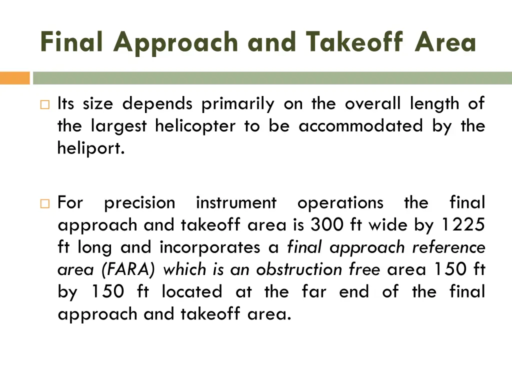 final approach and takeoff area 1