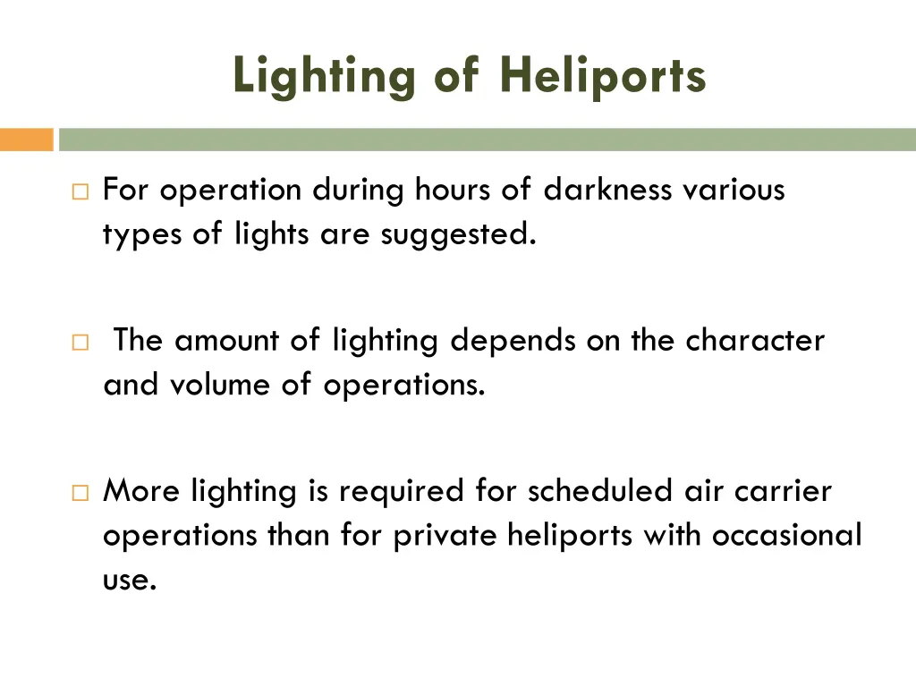 lighting of heliports