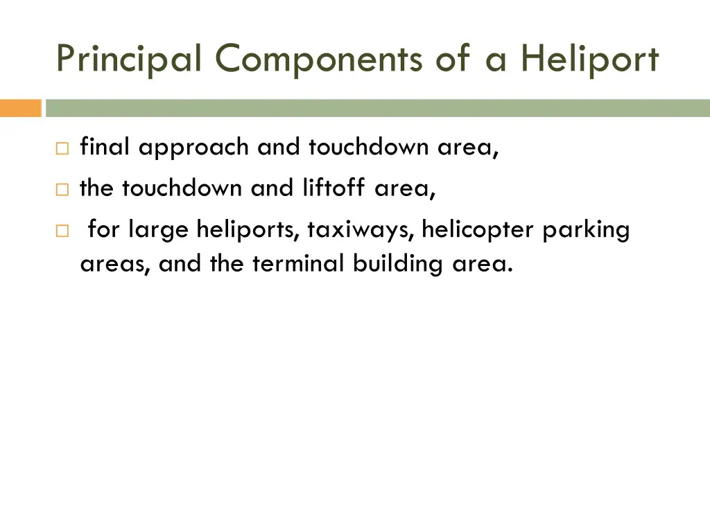 principal components of a heliport