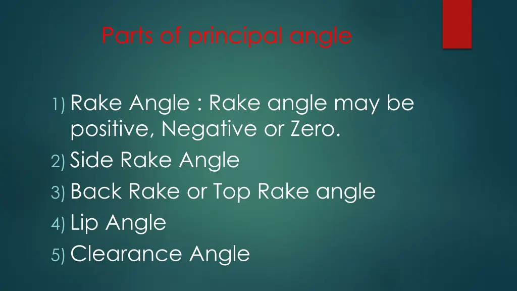 parts of principal angle