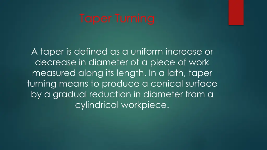 taper turning