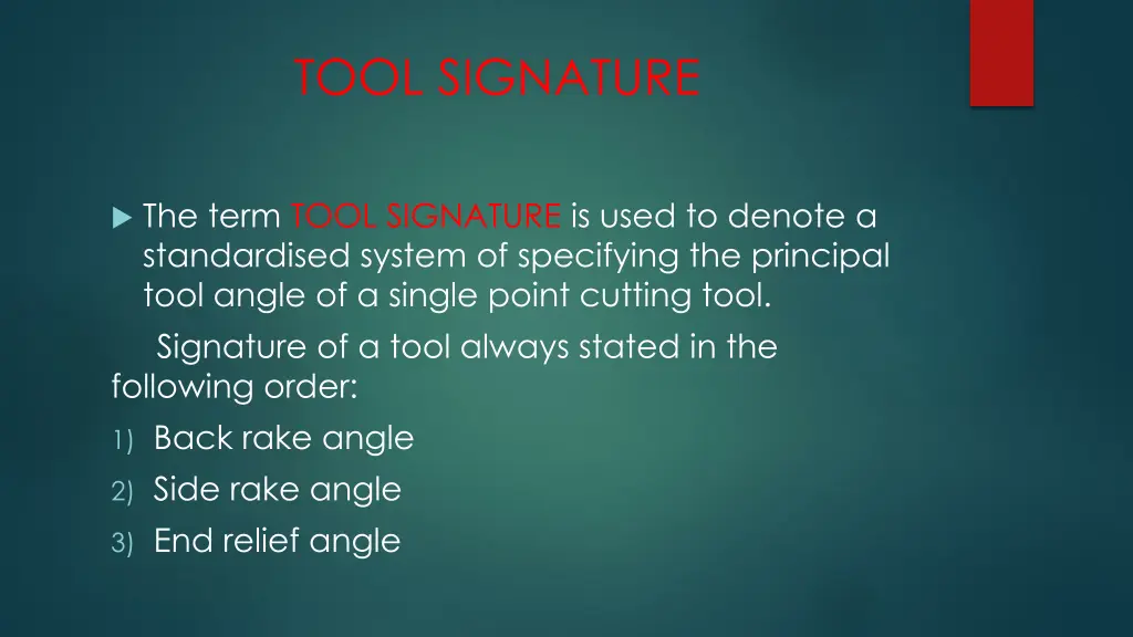 tool signature