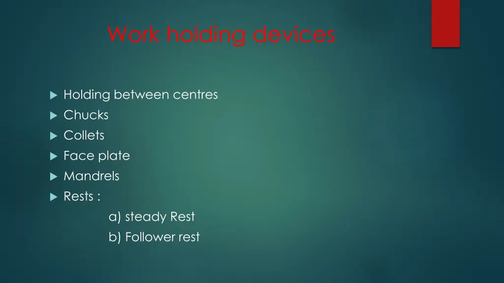 work holding devices