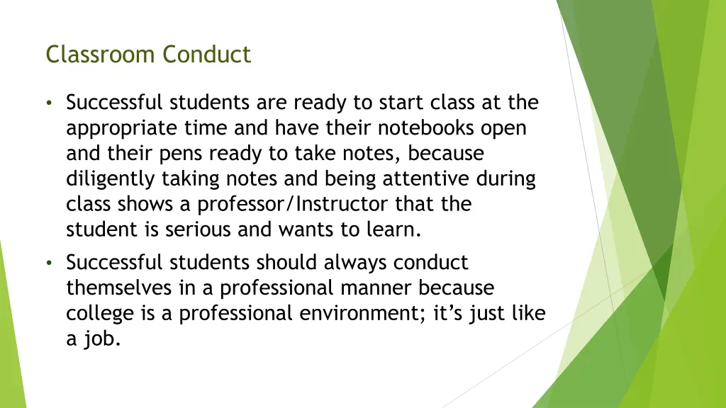 classroom conduct