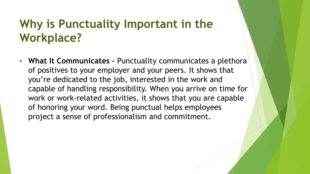 why is punctuality important in the workplace