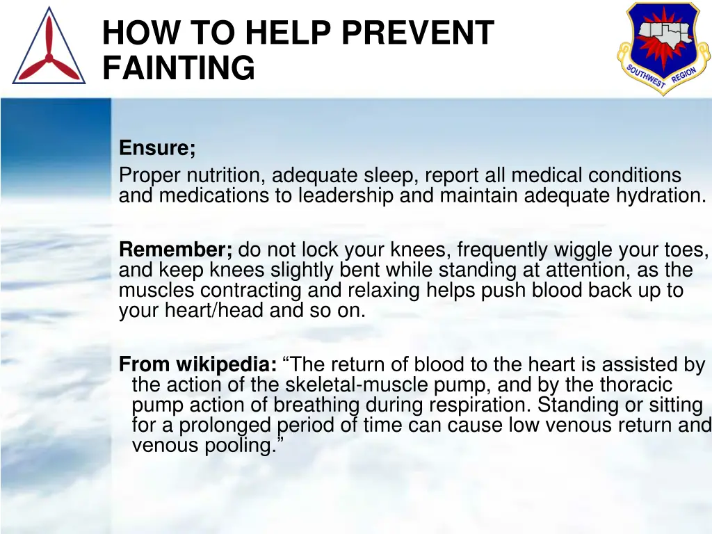 how to help prevent fainting