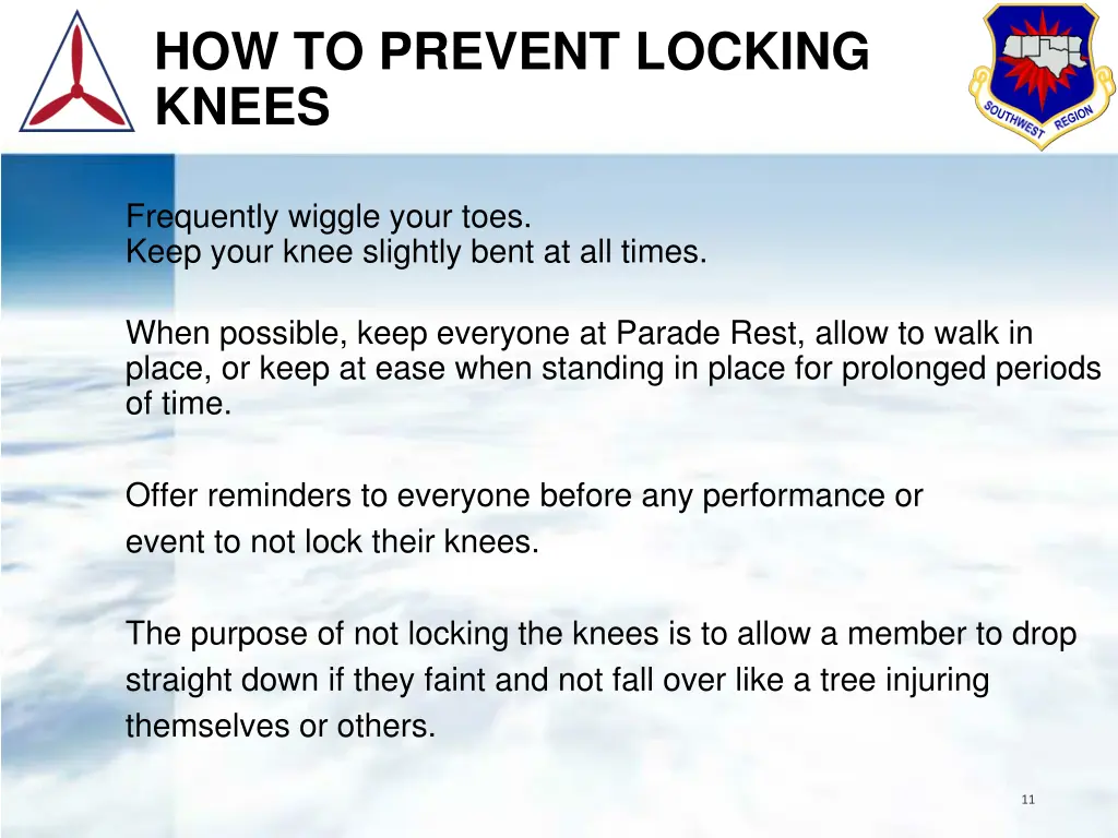 how to prevent locking knees