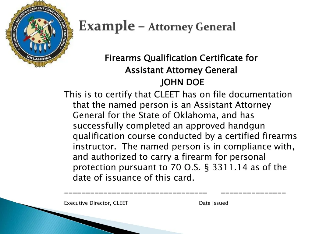 firearms qualification certificate for assistant 2