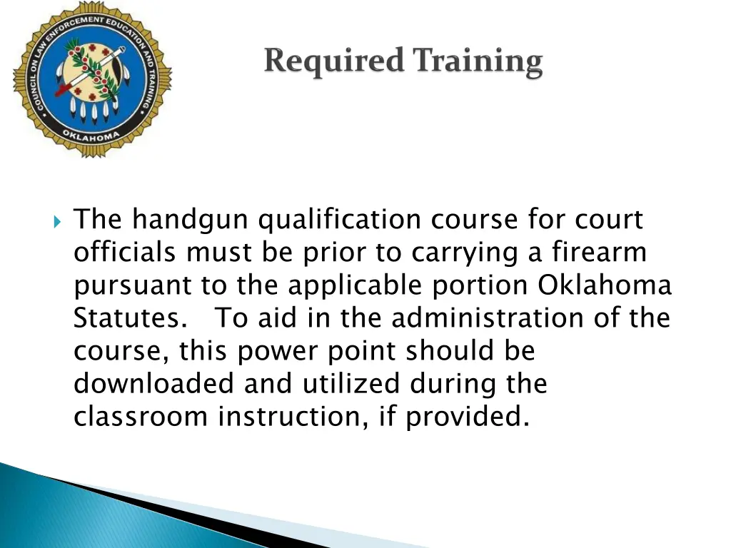 the handgun qualification course for court