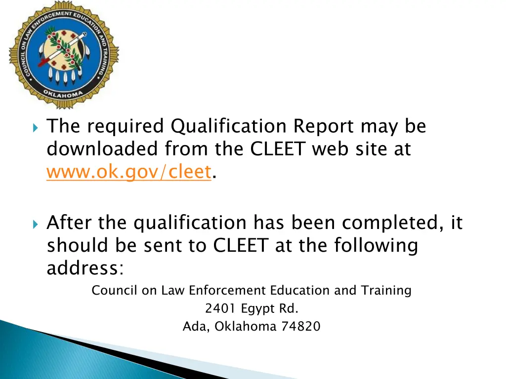 the required qualification report