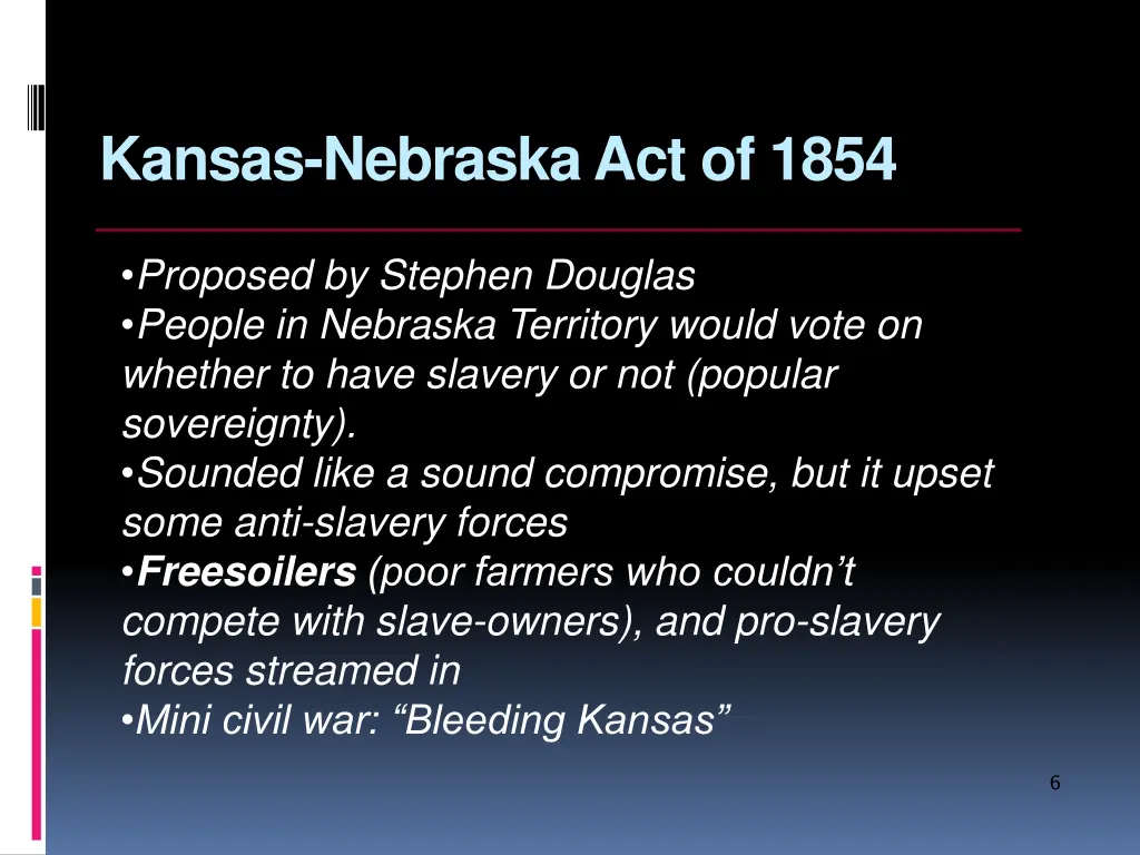 kansas nebraska act of 1854