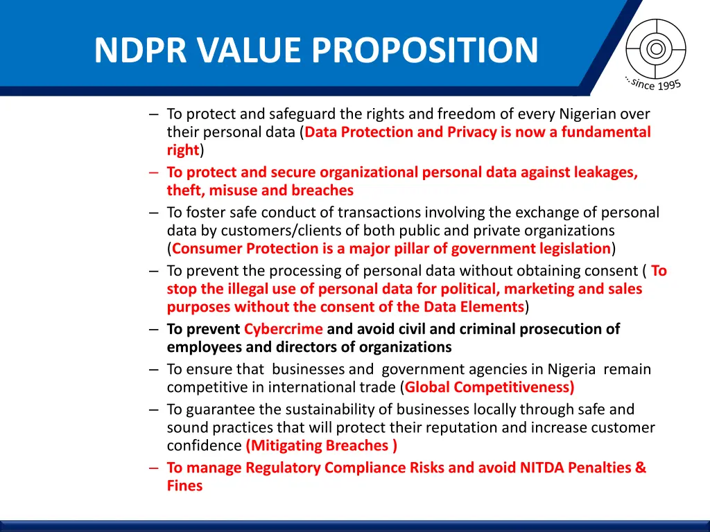 ndpr value proposition