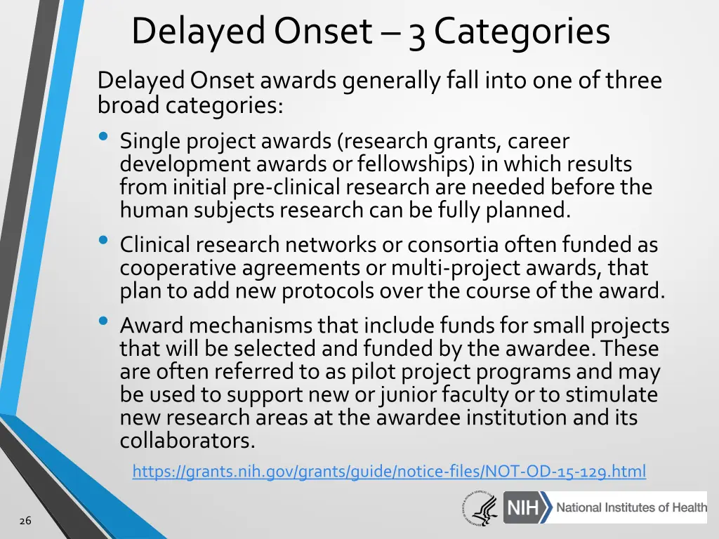 delayed onset 3 categories