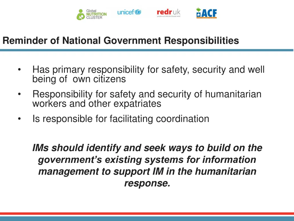 reminder of national government responsibilities