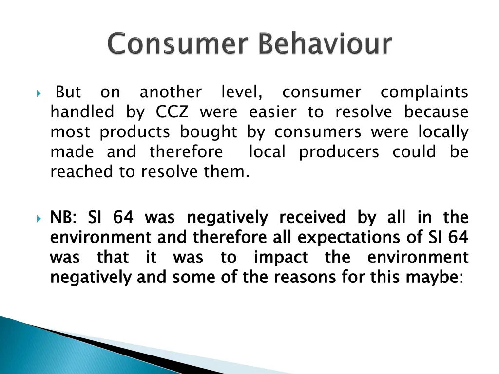 but on another level consumer complaints handled