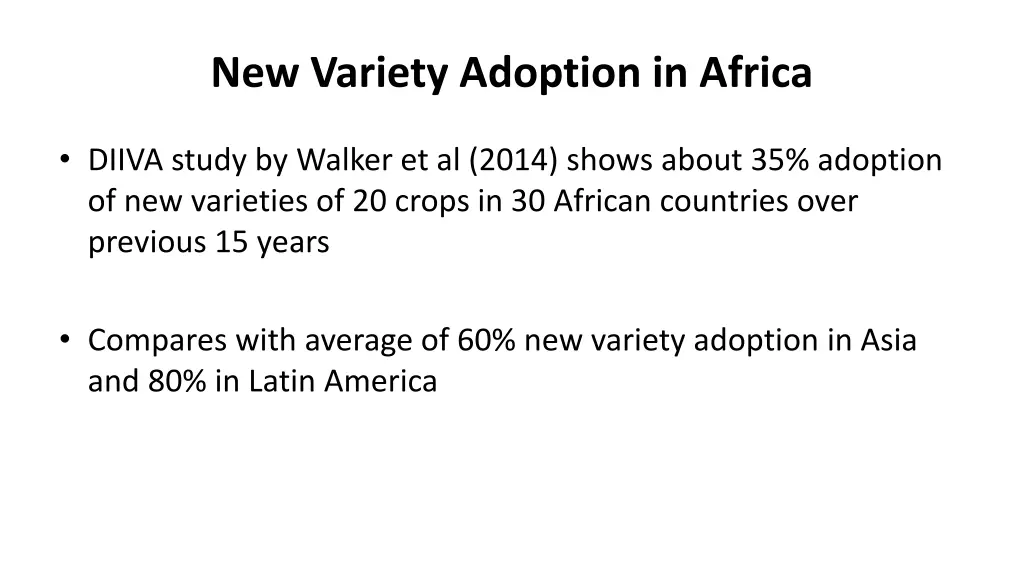 new variety adoption in africa