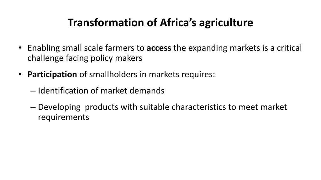 transformation of africa s agriculture 1