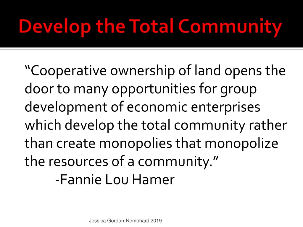 cooperative ownership of land opens the door