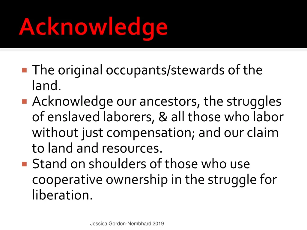 the original occupants stewards of the land