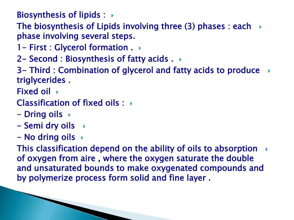 biosynthesis of lipids the biosynthesis of lipids