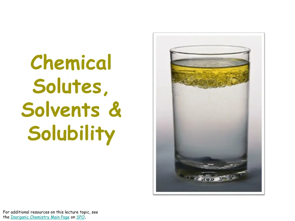 chemical solutes solvents solubility