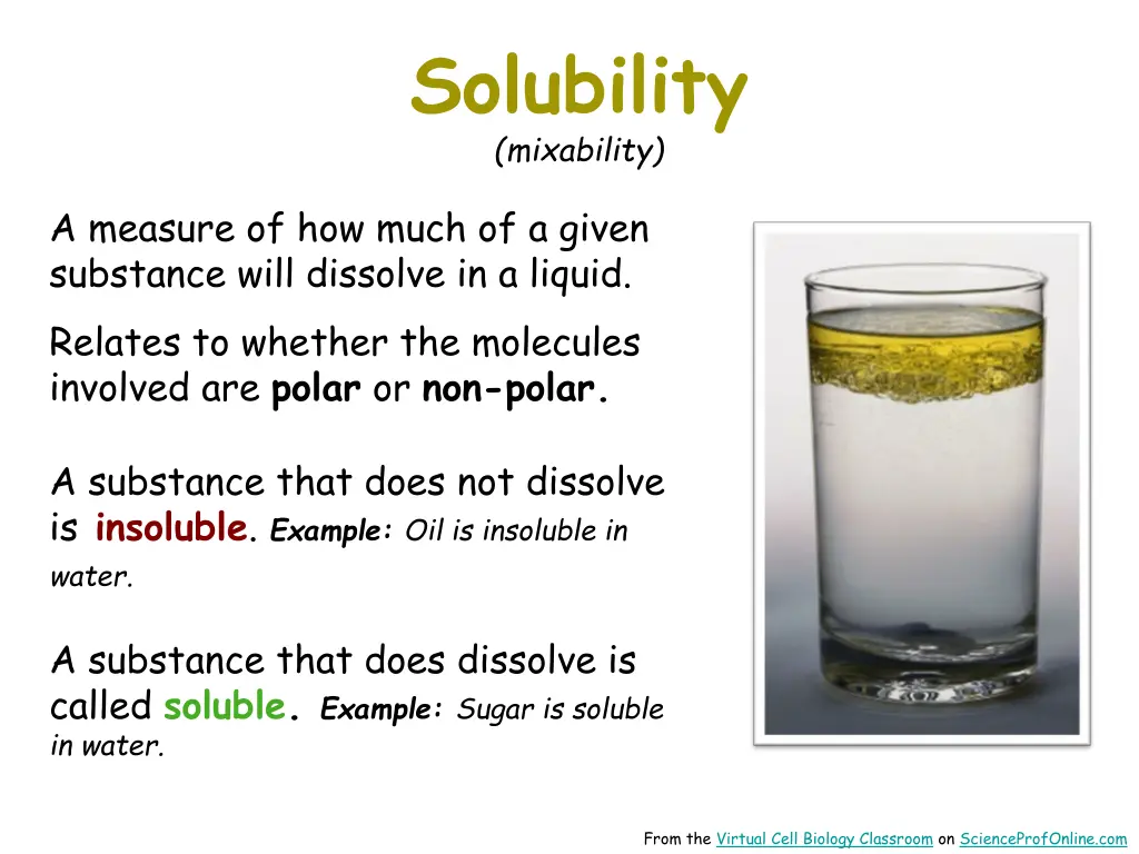 solubility mixability