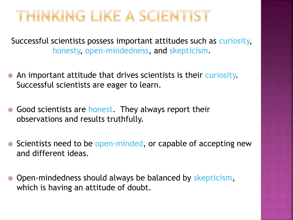 thinking like a scientist