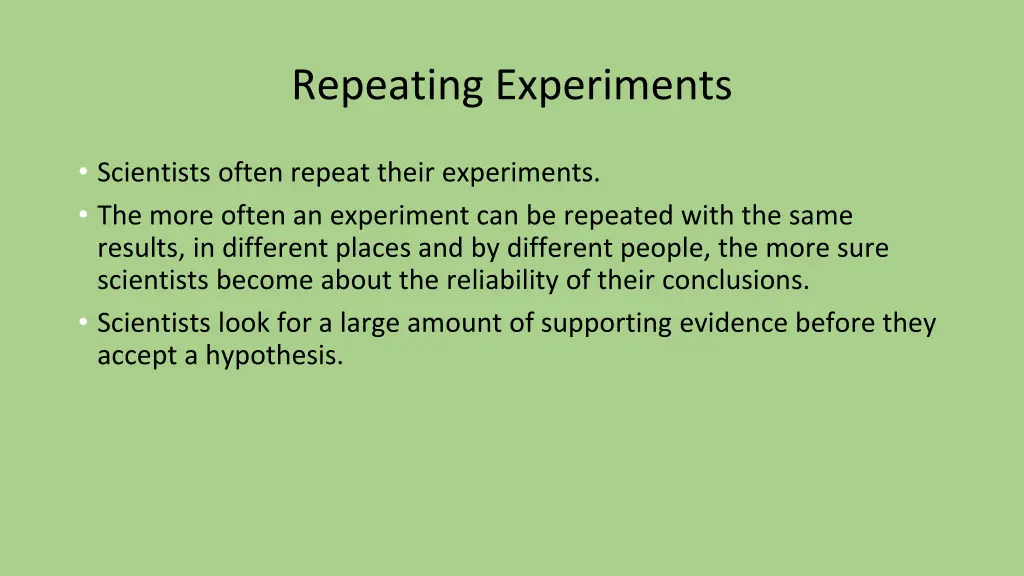 repeating experiments