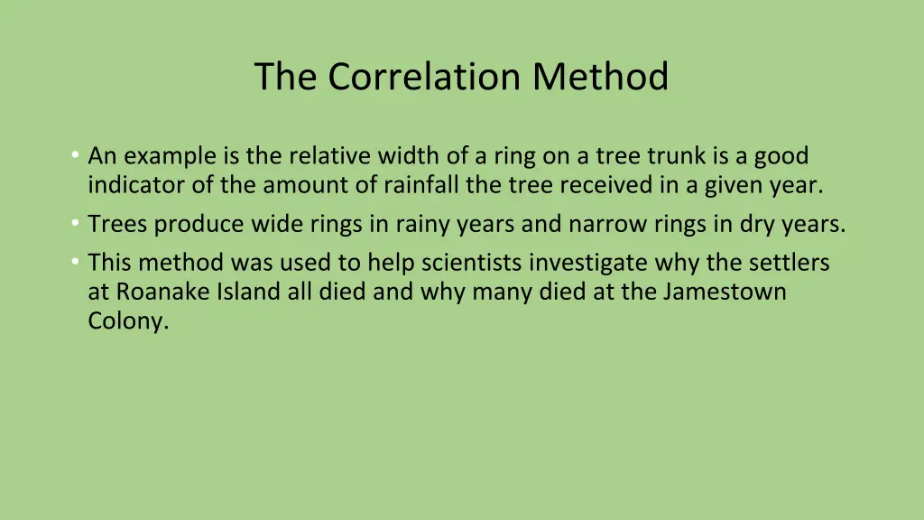 the correlation method 1